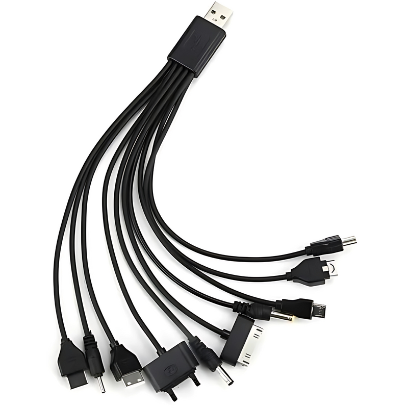 Cabo USB Multi Carregador 10 em 1 Universal Celular Antigo