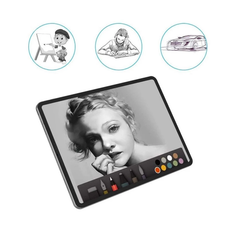 Película Fosca Paperlike para iPad com Textura de Papel em TPU Soft 3.0 para Escrita e Desenho Natural em Todos os Modelos
