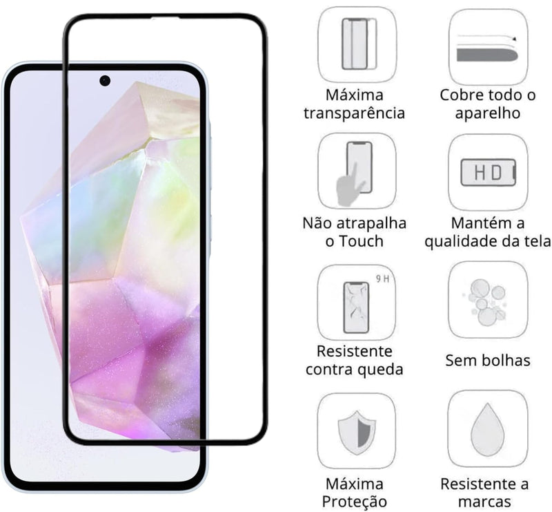 Capa Antishock + Película 3D PREMIUM para Samsung Toda Serie Galaxy A