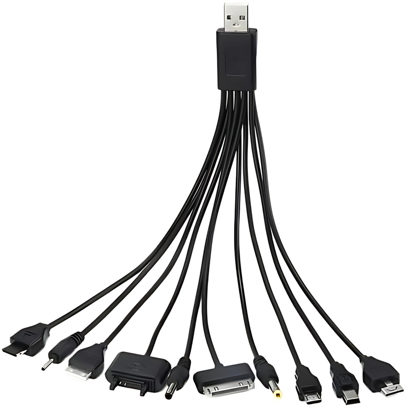 Cabo USB Multi Carregador 10 em 1 Universal Celular Antigo