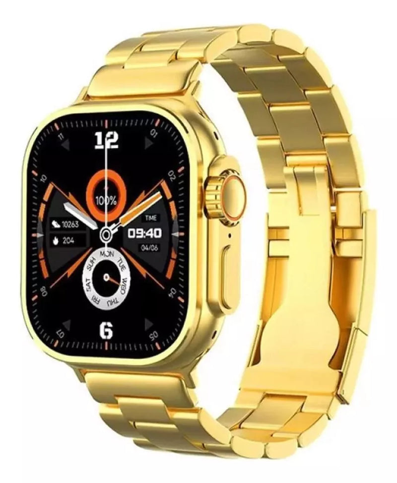 Smartwatch Ultra Mini Gold 41mm NFC HD Feminino 2 Pulseiras iOS Android