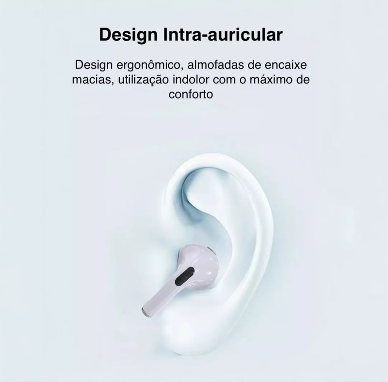 Fone Bluetooth Tela Touch LED Controle Volume iOS Android