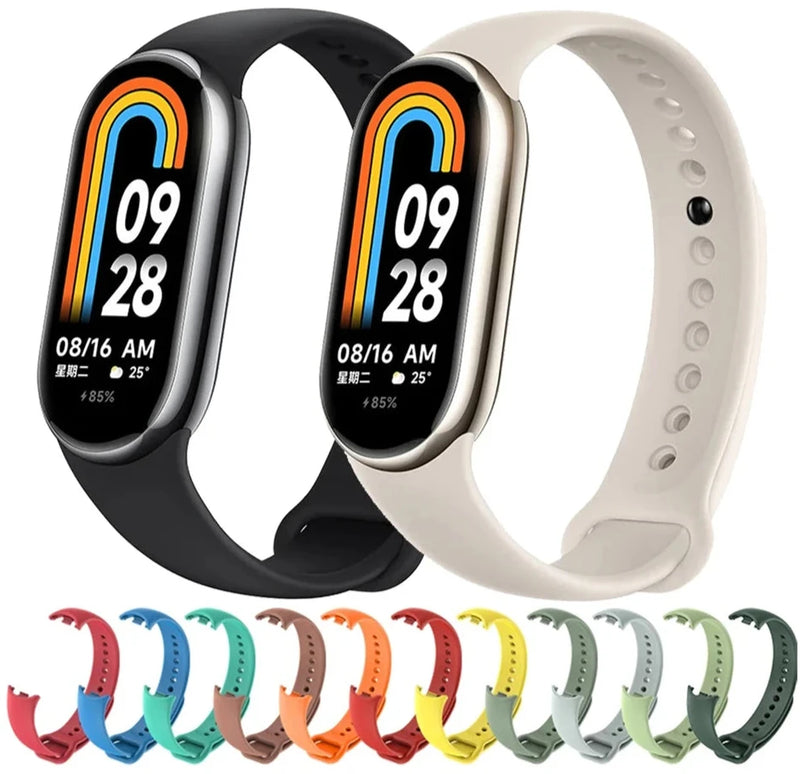Pulseira de Silicone Premium com Fecho Metálico para Xiaomi Mi Band 8 9 e 8 NFC com Ajuste Confortável e Design Resistente para Uso Diário