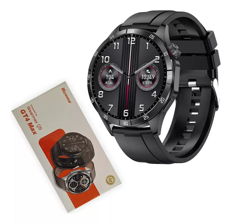 Smartwatch GT4 Max MicroOS 10 com Tela AMOLED 1.51 Chamadas Bluetooth Assistente com IA ChatGPT NFC Carregamento Sem Fio e Monitoramento de Saúde IP68