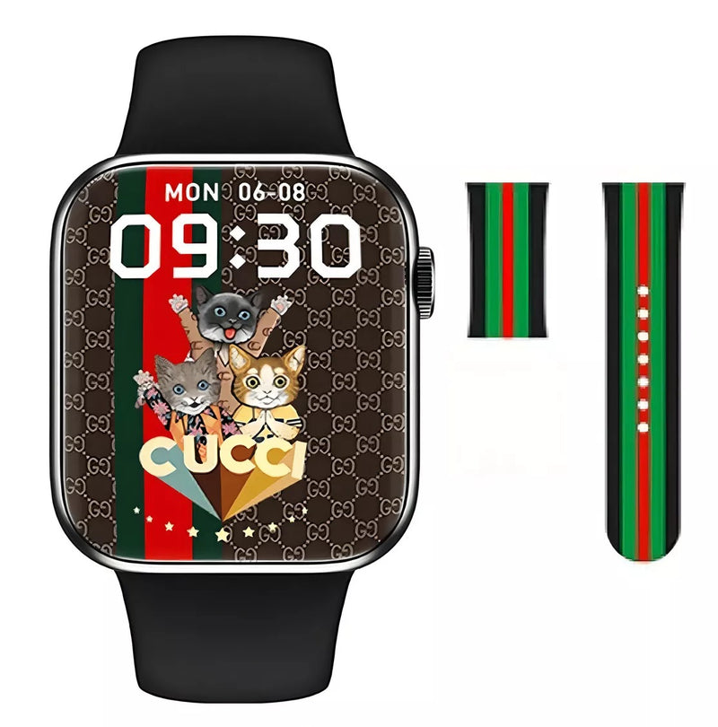 Smartwatch Cucci Watch com Tela IPS 2.0 em Aço Inoxidável com Chamadas Bluetooth Pulseira de Silicone e Compatibilidade com Android e iOS