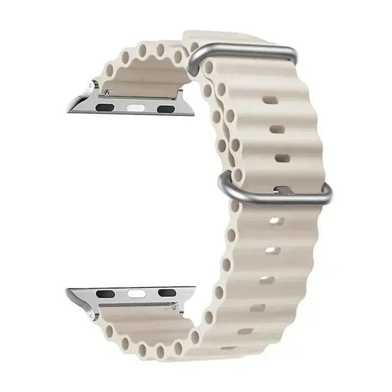 Pulseira Oceano de Silicone para Apple Watch Ultra Series 9 SE e Smartwatches com Caixa de 38mm a 49mm com Encaixe Rápido e Conforto Premium
