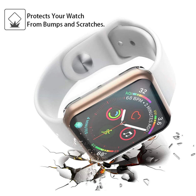 Capa Transparente em Silicone Flexível com Encaixe Preciso para Apple Watch com Proteção Antirriscos e Compatibilidade com Tamanhos de 38mm a 49mm