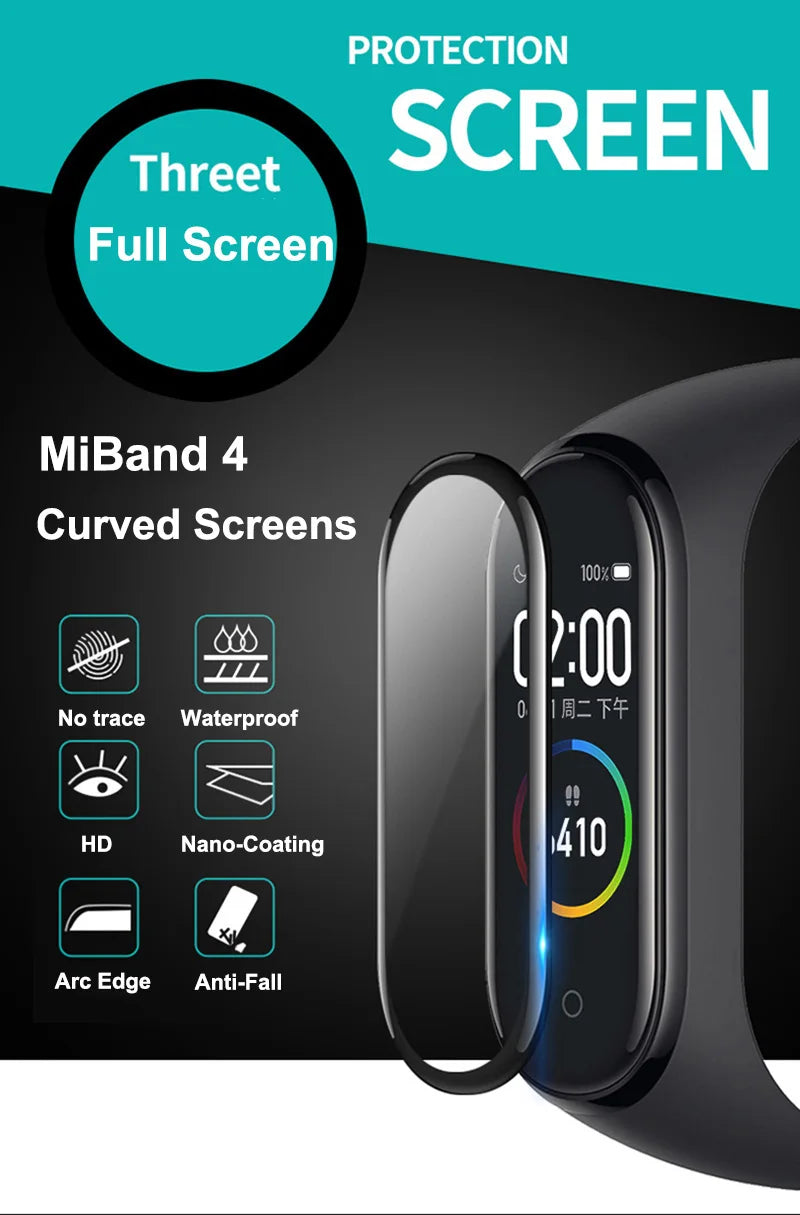 Película 3D PREMIUM Curvada para Xiaomi Mi Band 3 4 5 6 7 8 9 [Selecione]