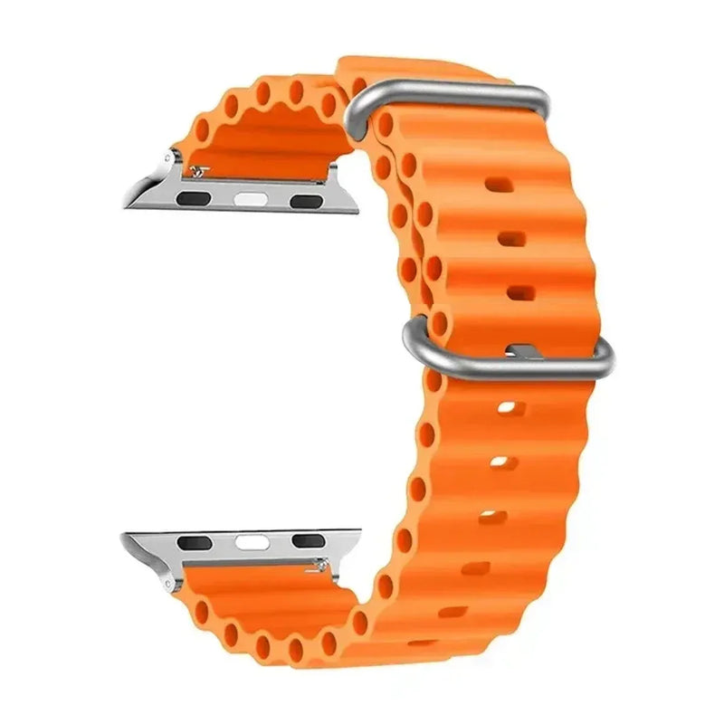 Pulseira Oceano de Silicone para Apple Watch Ultra Series 9 SE e Smartwatches com Caixa de 38mm a 49mm com Encaixe Rápido e Conforto Premium