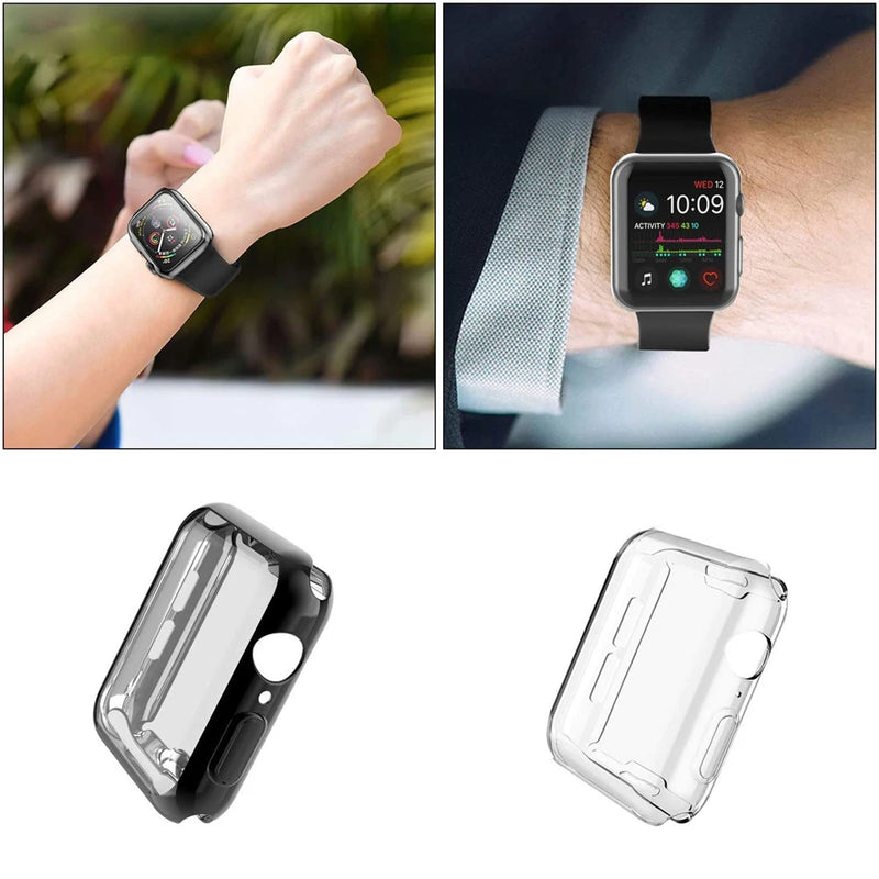 Capa Transparente em Silicone Flexível com Encaixe Preciso para Apple Watch com Proteção Antirriscos e Compatibilidade com Tamanhos de 38mm a 49mm
