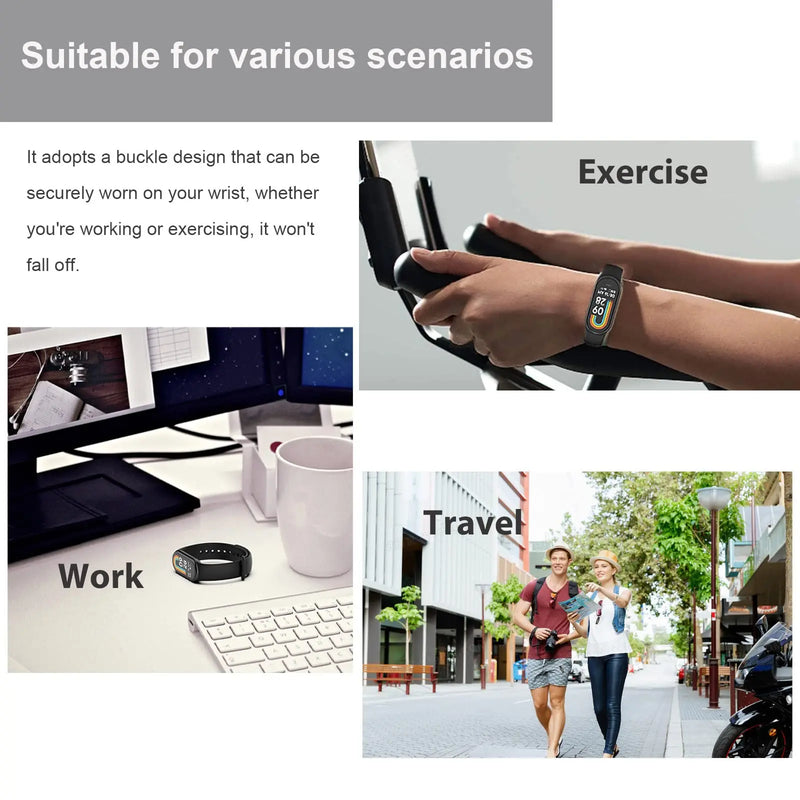 Pulseira de Silicone Premium com Fecho Metálico para Xiaomi Mi Band 8 9 e 8 NFC com Ajuste Confortável e Design Resistente para Uso Diário