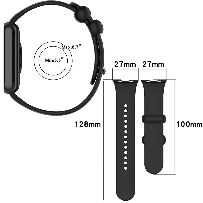 Pulseira de Silicone Premium com Encaixe Ajustável para Xiaomi Mi Band 8 Pro e Redmi Watch 4 com Conforto Prolongado e Design Resistente para Uso Diário