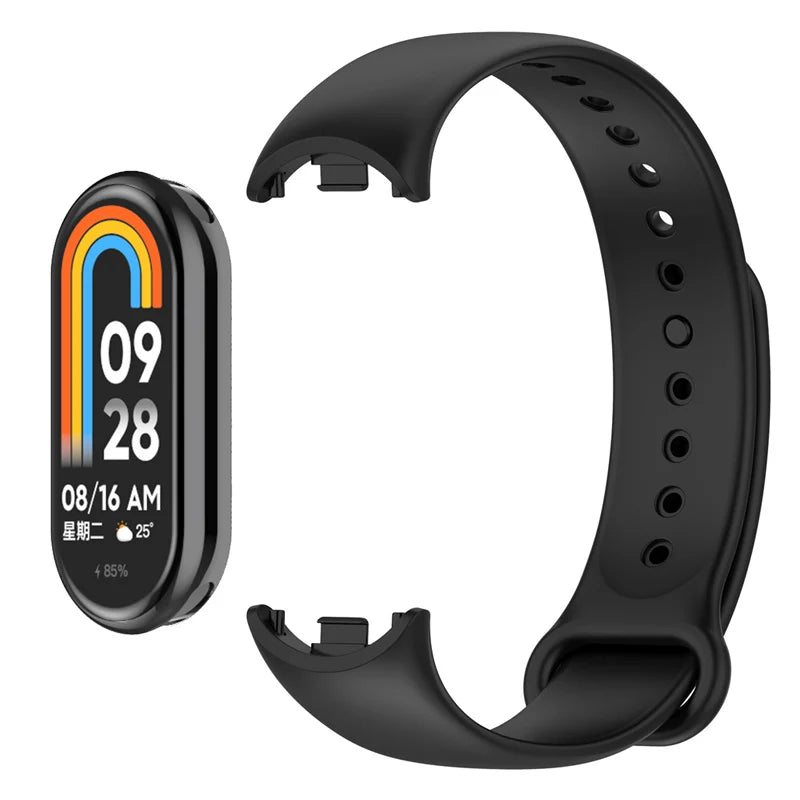 Pulseira de Silicone Premium com Fecho Metálico para Xiaomi Mi Band 8 9 e 8 NFC com Ajuste Confortável e Design Resistente para Uso Diário