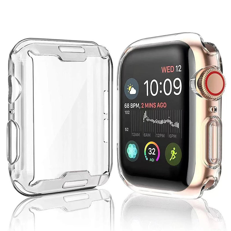 Capa Transparente em Silicone Flexível com Encaixe Preciso para Apple Watch com Proteção Antirriscos e Compatibilidade com Tamanhos de 38mm a 49mm