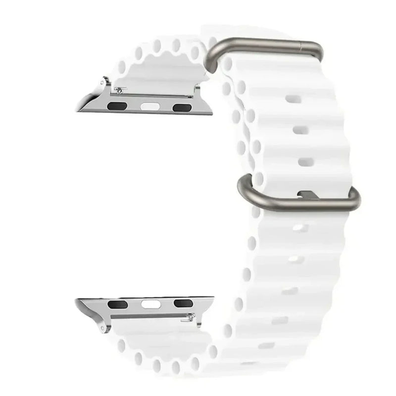 Pulseira Oceano de Silicone para Apple Watch Ultra Series 9 SE e Smartwatches com Caixa de 38mm a 49mm com Encaixe Rápido e Conforto Premium
