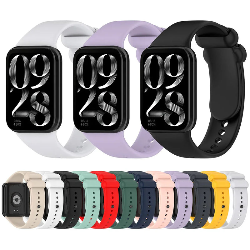 Pulseira de Silicone Premium com Encaixe Ajustável para Xiaomi Mi Band 8 Pro e Redmi Watch 4 com Conforto Prolongado e Design Resistente para Uso Diário
