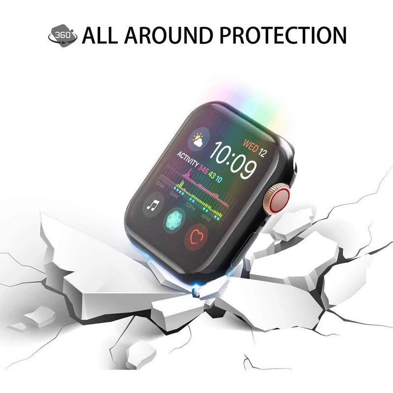 Capa Transparente em Silicone Flexível com Encaixe Preciso para Apple Watch com Proteção Antirriscos e Compatibilidade com Tamanhos de 38mm a 49mm