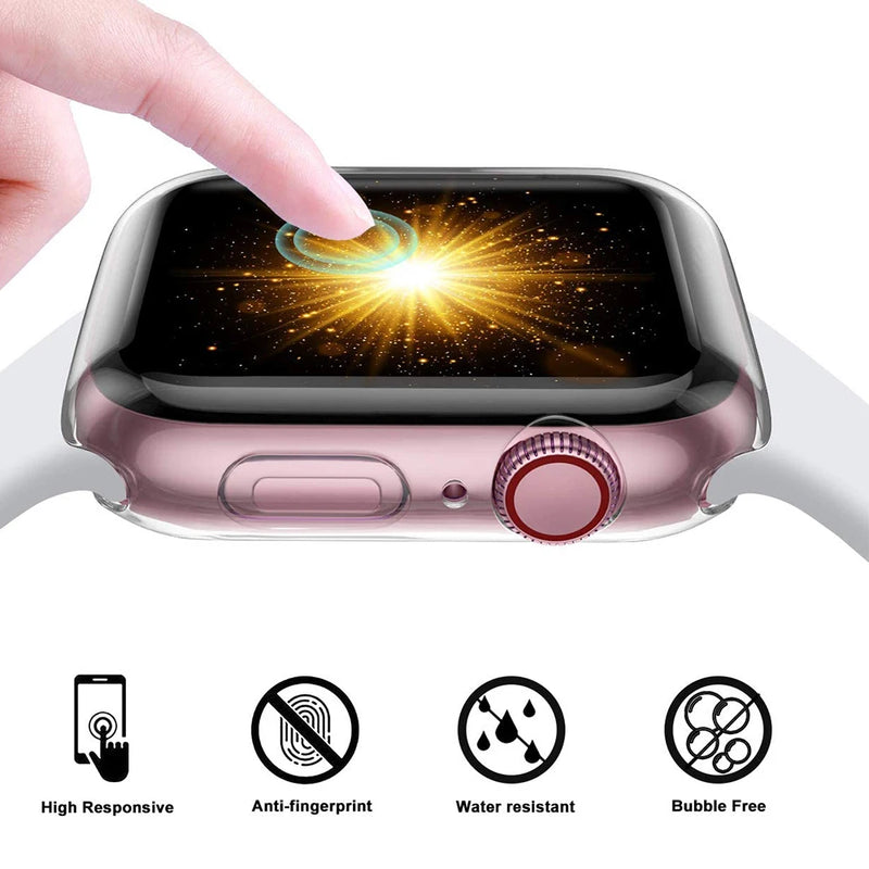 Capa Transparente em Silicone Flexível com Encaixe Preciso para Apple Watch com Proteção Antirriscos e Compatibilidade com Tamanhos de 38mm a 49mm