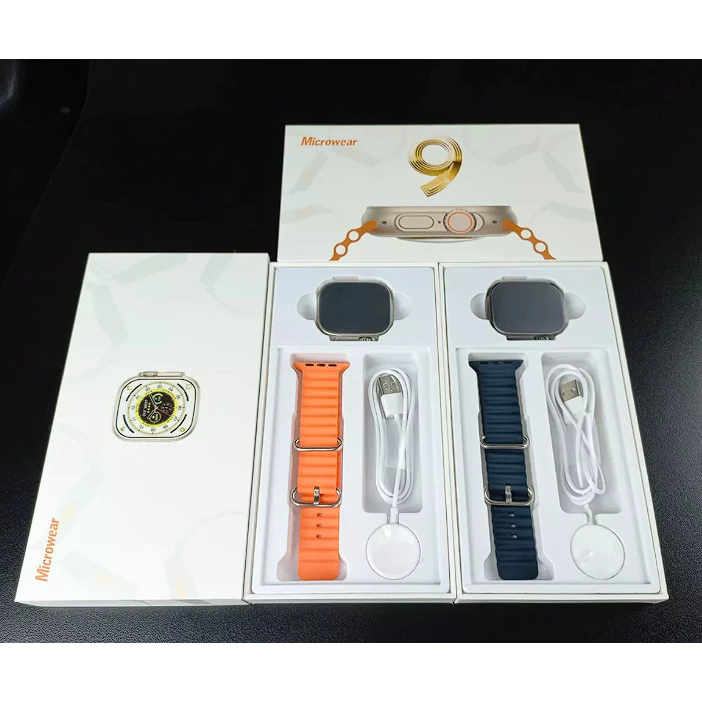 Smartwatch U9 Ultra Série 9 com Tela HD 2.2 Chamadas Bluetooth GPS Bússola Carregamento Sem Fio Pulseira Oceano e Monitoramento de Saúde para Android e iOS