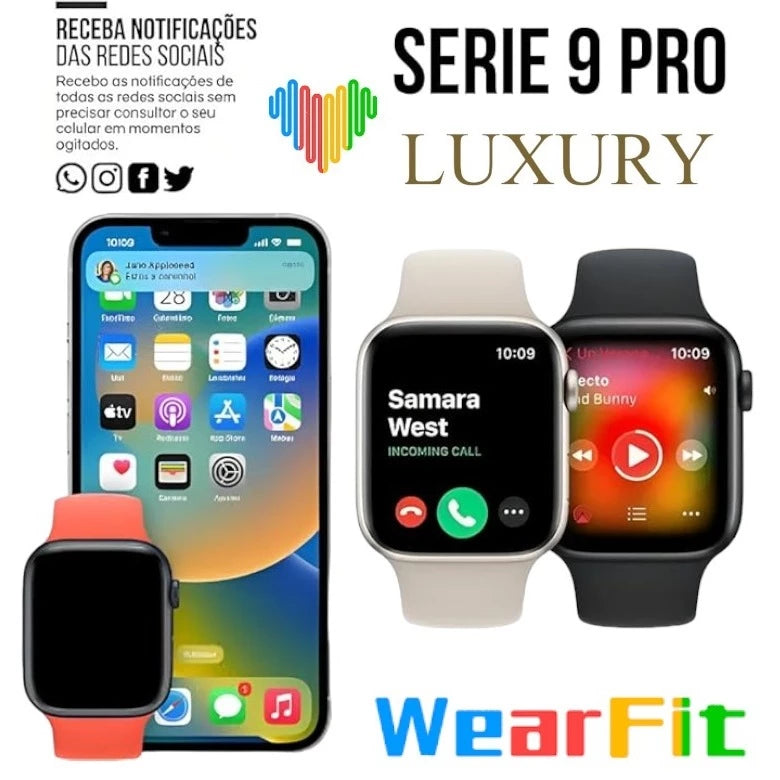 Kit 2 Smartwatch AMOLED Ultra 2 + Watch 9 c/ 5 Pulseiras iOS Android