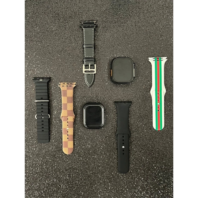 Kit 2 Smartwatch AMOLED Ultra 2 + Watch 9 c/ 5 Pulseiras iOS Android