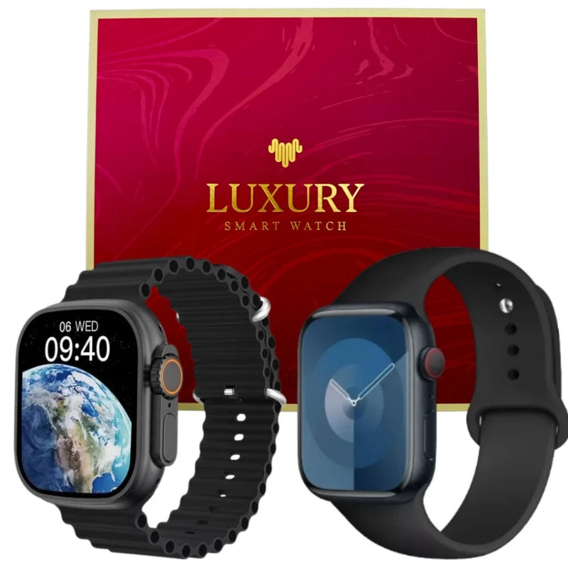 Kit 2 Smartwatch AMOLED Ultra 2 + Watch 9 c/ 5 Pulseiras iOS Android