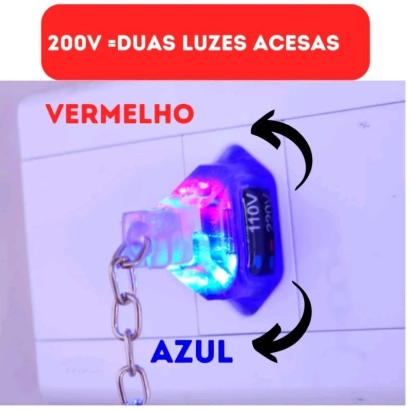 Chaveiro Teste Identificador Tensão 110V 220V LED Voltagem Tomada