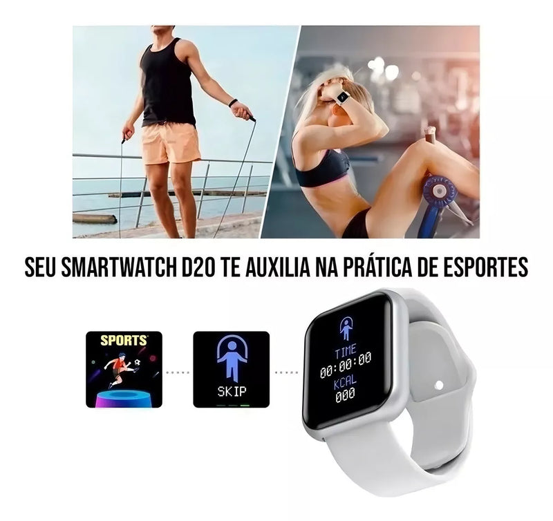 Smartwatch com Monitor de Saúde e Notificações Inteligentes com Tela Touch para Android e iOS