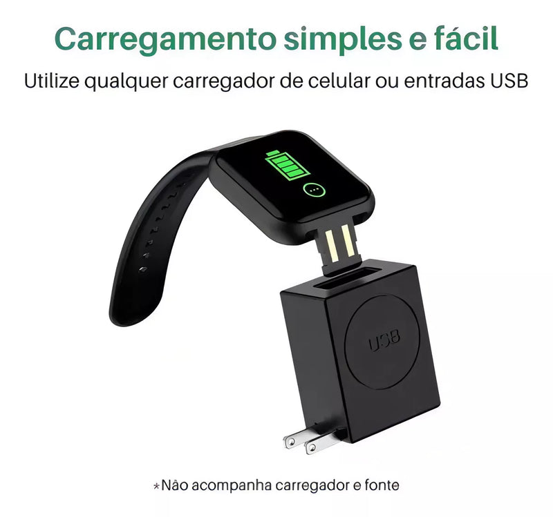 Smartwatch com Monitor de Saúde e Notificações Inteligentes com Tela Touch para Android e iOS