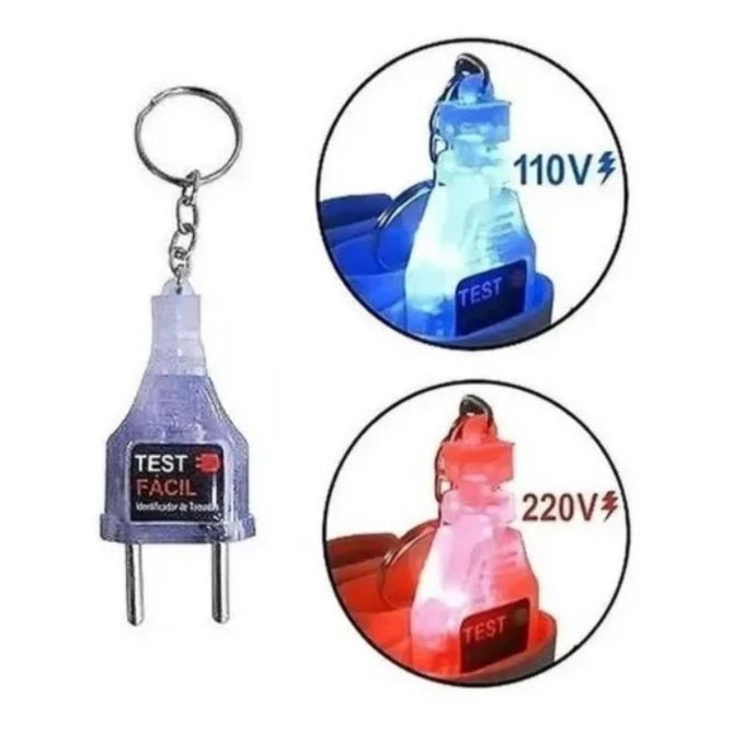 Chaveiro Teste Identificador Tensão 110V 220V LED Voltagem Tomada