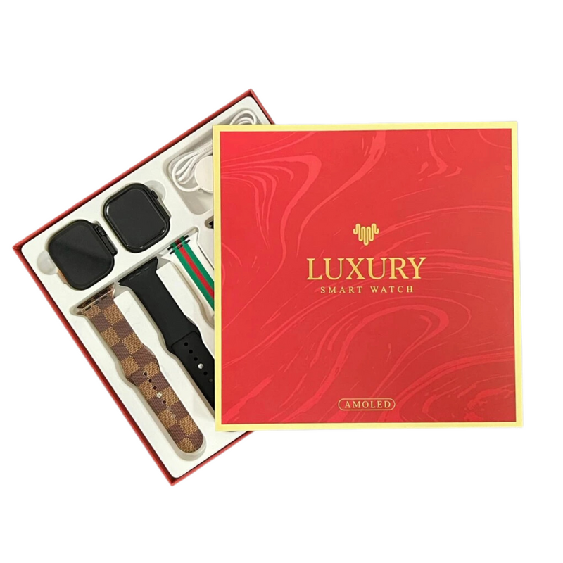 Kit 2 Smartwatch AMOLED Ultra 2 + Watch 9 c/ 5 Pulseiras iOS Android